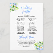 Forget-Me-Nots and Daisies Wedding Programmakaart (Achterkant)