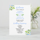 Forget-Me-Nots and Daisies Wedding Programmakaart (Staand voorkant)