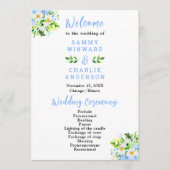 Forget-Me-Nots and Daisies Wedding Programmakaart (Voorkant)