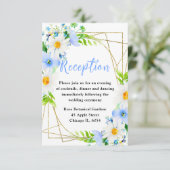 Forget Me Nots and Daisies Wedding Reception Informatiekaartje (Staand voorkant)