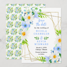 Forget Me Nots and Daisies Wedding Save The Date
