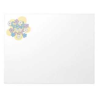 Forget-Me-Nots and Message on Vibrant Floral Motif Notitieblok