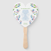 Forget-Me-Nots Blauw & Roze Trouwprogramma Handwaaier (Achterkant)