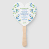 Forget-Me-Nots Blauw & Wit Trouwprogramma Handwaaier (Achterkant)