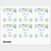 Forget-Me-Nots Daisies Birthday Thank You Vierkante Sticker (Vel)