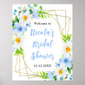 Forget-Me-Nots Daisies Bridal Shower Welcome Poster (Voorkant)