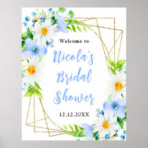 Forget-Me-Nots Daisies Bridal Shower Welcome
