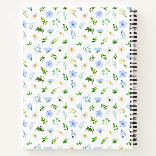 Forget-Me-Nots Daisies Floral Recipe Book Notitieboek (Achterkant)