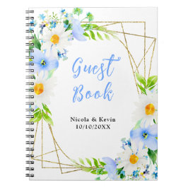 Forget-Me-Nots Daisies Floral Wedding Guest Book Notitieboek