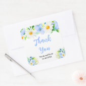 Forget-Me-Nots Daisies Floral Wedding Thank You Vierkante Sticker (Envelop)