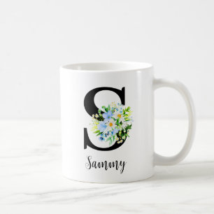 Forget-Me-Nots en Daisies Monogram Naam Koffiemok