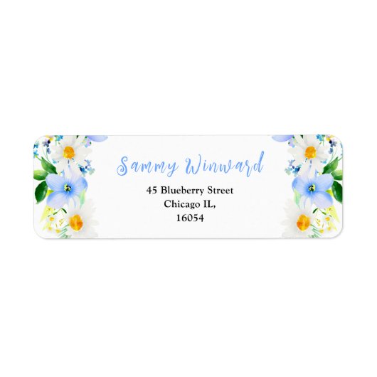 Forget-Me-Nots Floral en Foliage Vrijgezellenfeest Etiket (Voorkant)