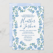  Forget Me Nots Floral Wedding Kaart (Voorkant / Achterkant)