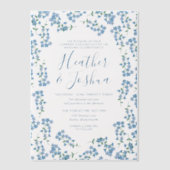  Forget Me Nots Floral Wedding Vellum Uitnodigingen (Voorkant)