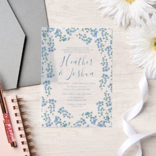  Forget Me Nots Floral Wedding Vellum Uitnodigingen