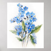 Forget Me Nots Flower Art Print Poster (Voorkant)