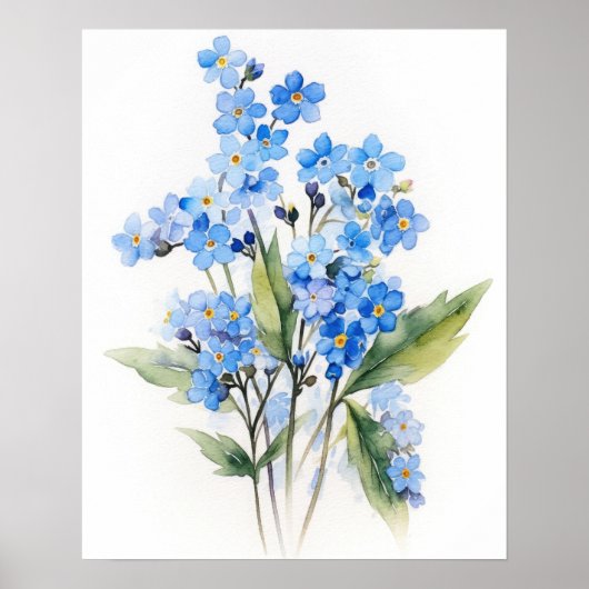 Forget Me Nots Flower Art Print Poster (Voorkant)