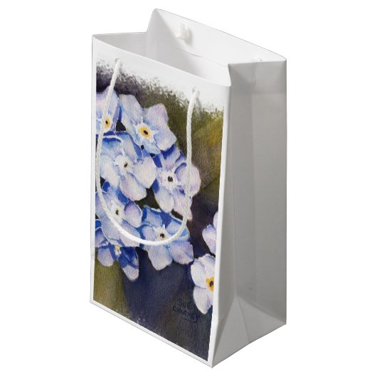 FORGET-ME-NOTS FLOWER GIFT BAG KLEIN CADEAUZAKJE (Voorkant Gekanteld)
