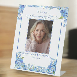 Forget-me-nots In Loving Memory Tribute Remebrance Reclamebord Met Voetstuk