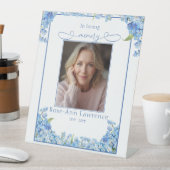 Forget-me-nots In Loving Memory Tribute Remebrance Reclamebord Met Voetstuk (Insitu)