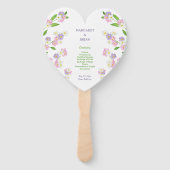 Forget-Me-Nots Roze & Paarse bruiloft programma Handwaaier (Voorkant)