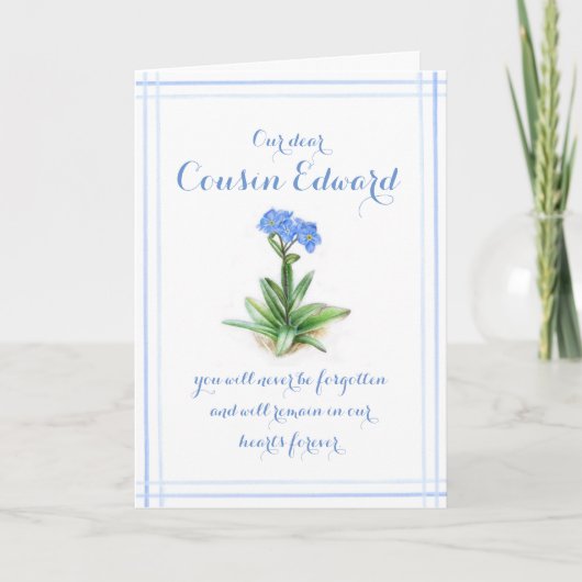 Forget not watercolor sympathy cousin card kaart (Voorkant)
