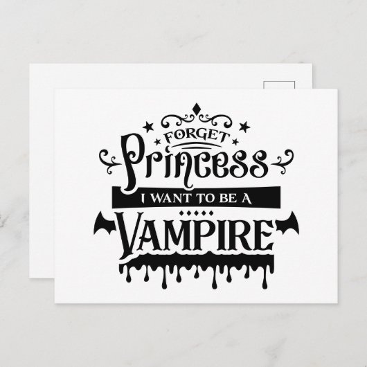 Forget Princess, I Want to be a Vampire  Briefkaart (Voorkant / Achterkant)
