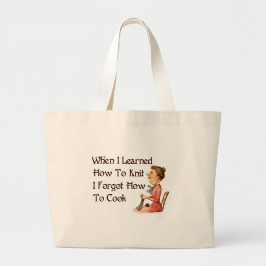 Forgetful Knitter Grote Tote Bag (Voorkant)