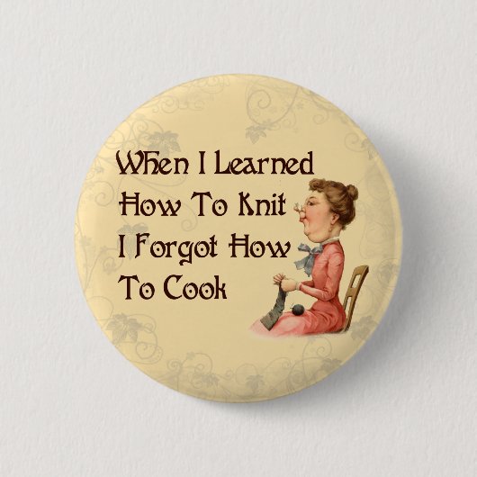 Forgetful Knitter Ronde Button 5,7 Cm (Voorkant)