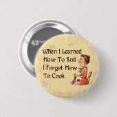 Forgetful Knitter Ronde Button 5,7 Cm (Voorkant /achterkant)