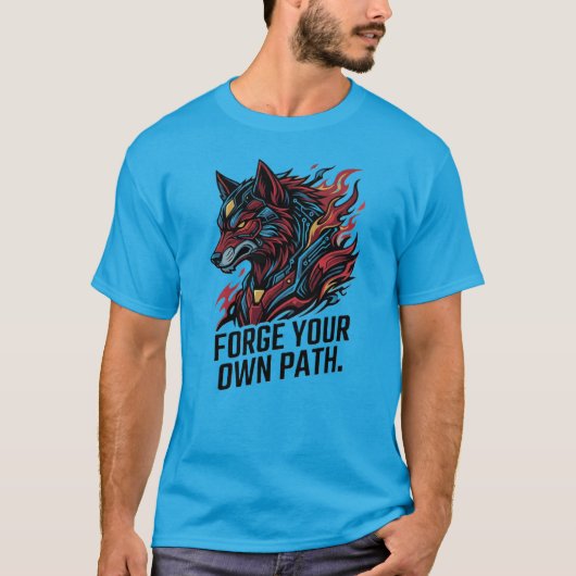ForgeYour Own Path Cyber Wolf T-Shirt – Pathfinder (Voorkant)