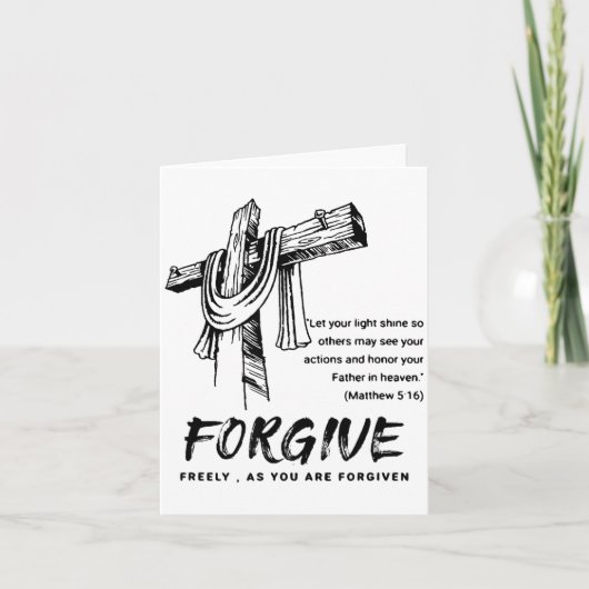 Forgive Cross Christian Faith Tee Kaart (Voorkant)