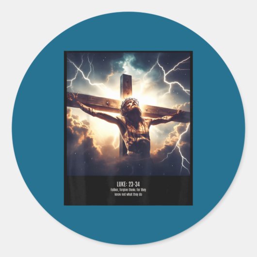 Forgive Know Not What Ronde Sticker (Voorkant)