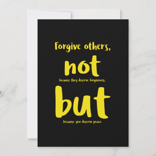 Forgive others beacuse you deserve peace yellow.pn bedankkaart (Voorkant)