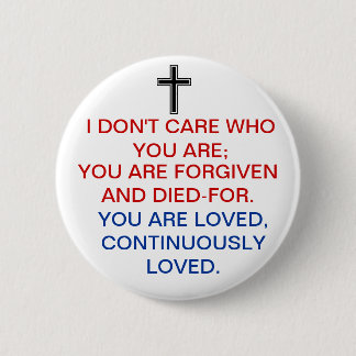 FORGIVEN EN DIED-FOR RONDE BUTTON 5,7 CM