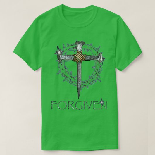 Forgiven Nails Cross and Crown of Thorns design T-shirt (Design voorkant)
