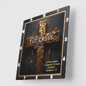 Forgiven Redemption Gold Cross Ephesians 1:7 Vierkante Klok (Hoek)