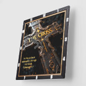 Forgiven The Cross Ornate Redemption Ephesians 1:7 Vierkante Klok (Hoek)