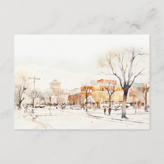 Forgo North Dakota City Scape Wedding Details Informatiekaartje (Achterkant)