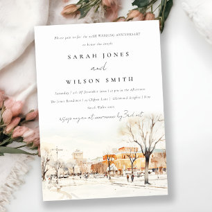 Forgo North Dakota City Scape Wedding Jubileum Kaart