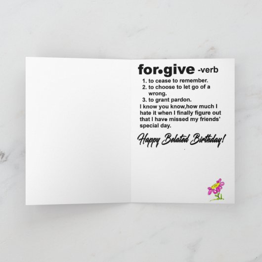 FORGOT-FORGIVE KAART (Binnen)