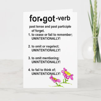 FORGOT-FORGIVE KAART