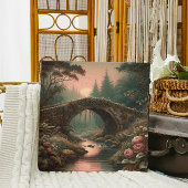 Forgotten Ivy Bridge in Twilight Misty Forest Canvas Afdruk