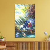 FORGOTTEN ROOS vecht tegen nachten, geld en duivel Canvas Afdruk (Insitu (Woonkamer))