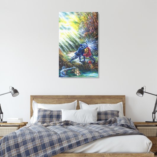 FORGOTTEN ROOS vecht tegen nachten, geld en duivel Canvas Afdruk (Insitu (Slaapkamer))