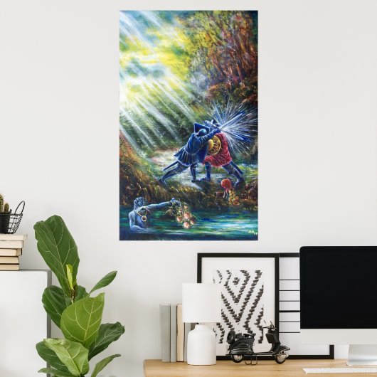 FORGOTTEN ROOS vecht tegen nachten, geld en duivel Poster (Thuiskantoor)