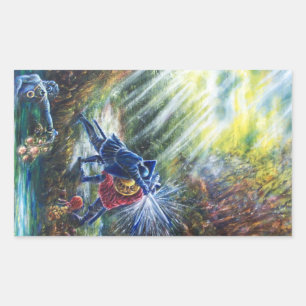 FORGOTTEN ROOS vecht tegen nachten, geld en duivel Rechthoekige Sticker