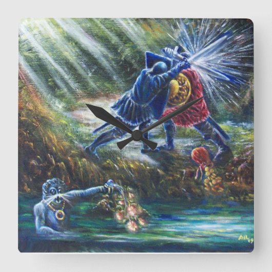 FORGOTTEN ROOS vecht tegen nachten, geld en duivel Vierkante Klok (Voorkant)