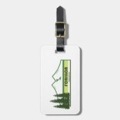 Forillon Nationaal Park Groene Strepen Bagagelabel (Voorkant verticaal)