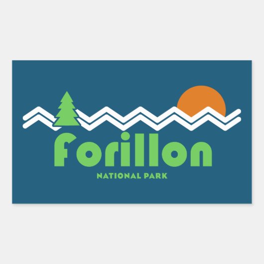 Forillon Nationaal Park Retro Rechthoekige Sticker (Voorkant)